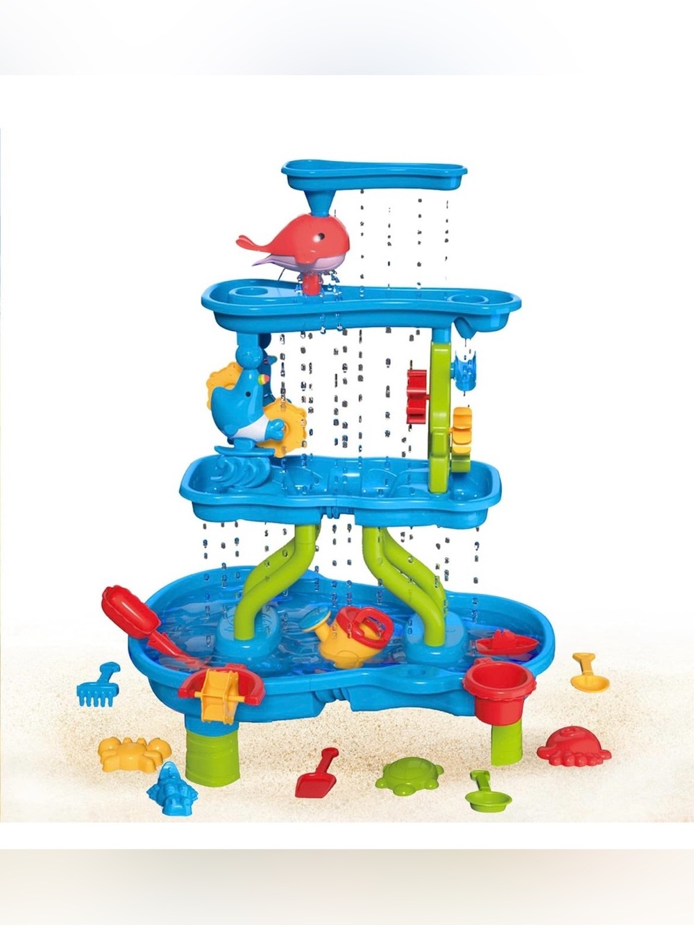 Toddler Sand and Water Table with Chair, Outdoor Sensory Play Table, Summer Beac